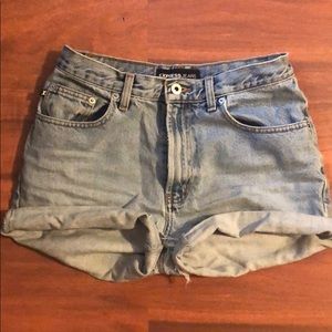 High waisted jean shorts